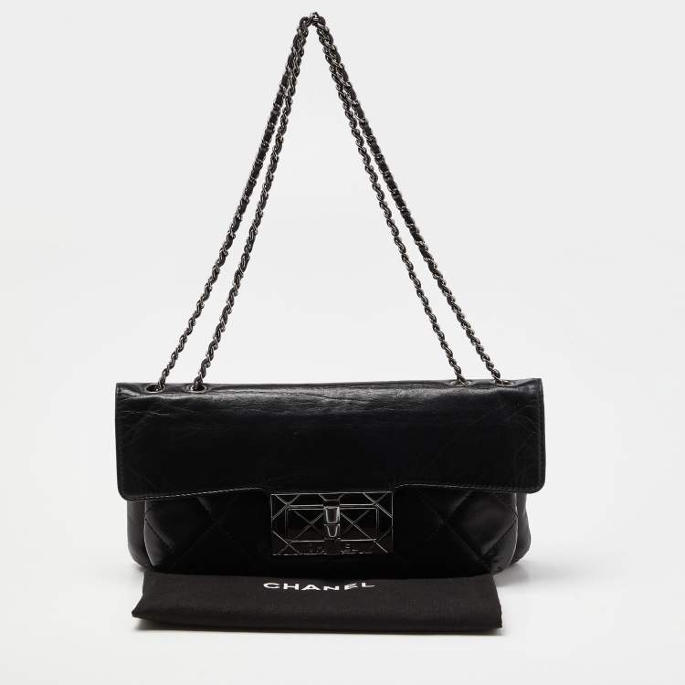 Pre Owned Chanel Black Quilted Leather Reissue Flap Bag