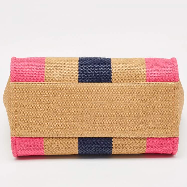 Pre Owned Chanel Multicolor Striped Straw Raffia Large Deauville Shopper Tote