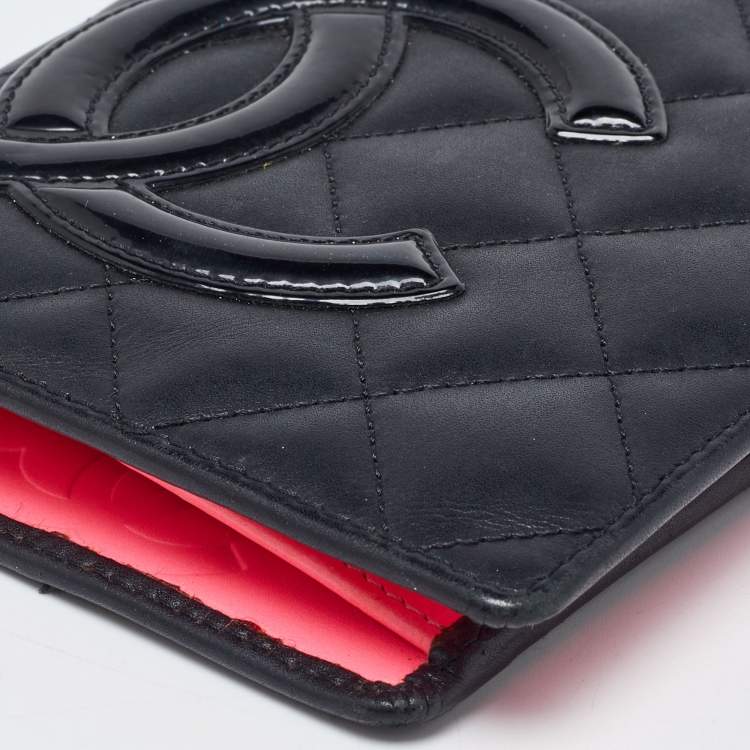 Pre Owned Chanel Black Quilted Leather Cambon Ligne Bifold Wallet