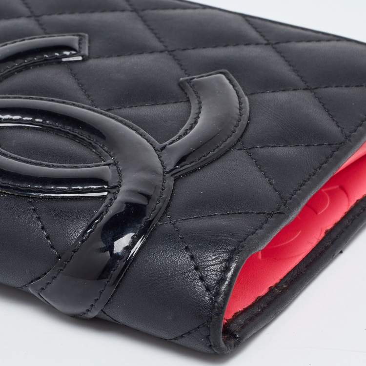 Pre Owned Chanel Black Quilted Leather Cambon Ligne Bifold Wallet
