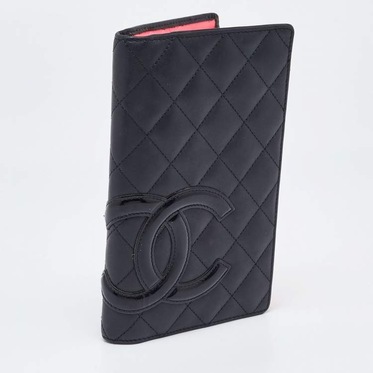 Pre Owned Chanel Black Quilted Leather Cambon Ligne Bifold Wallet