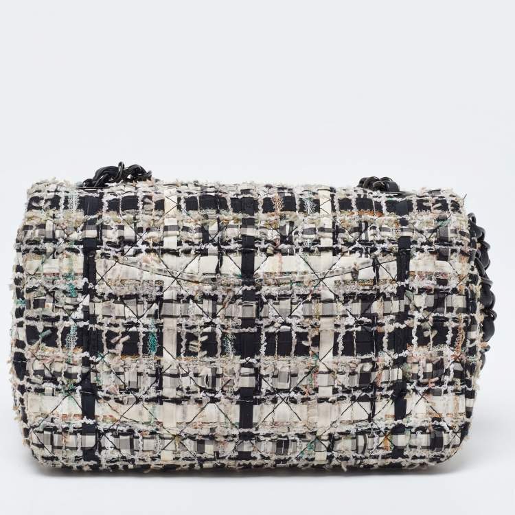 Pre Owned Chanel Multicolor Tweed New Mini Classic Single Flap Bag