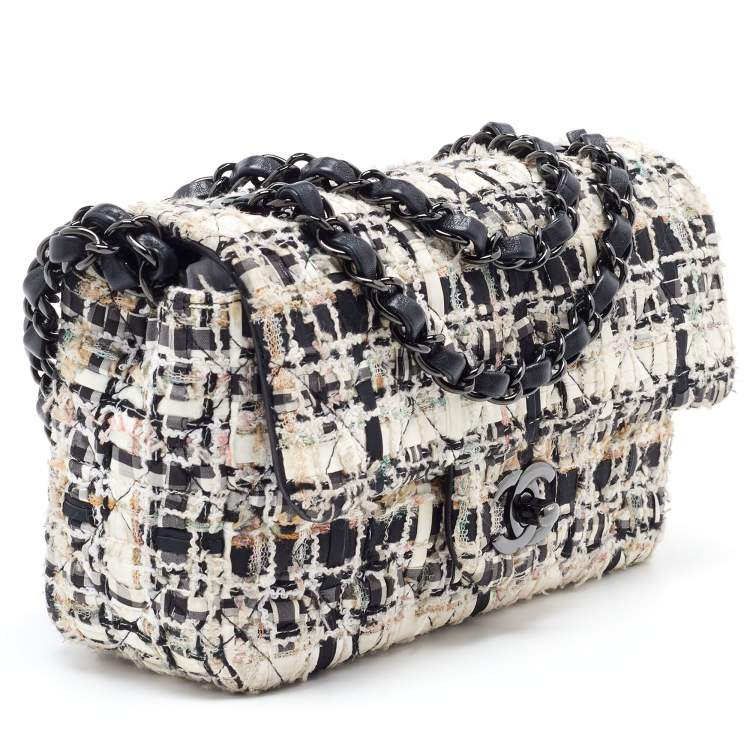 Pre Owned Chanel Multicolor Tweed New Mini Classic Single Flap Bag