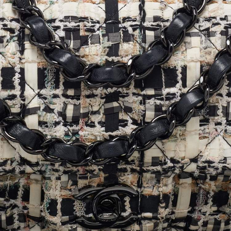 Pre Owned Chanel Multicolor Tweed New Mini Classic Single Flap Bag