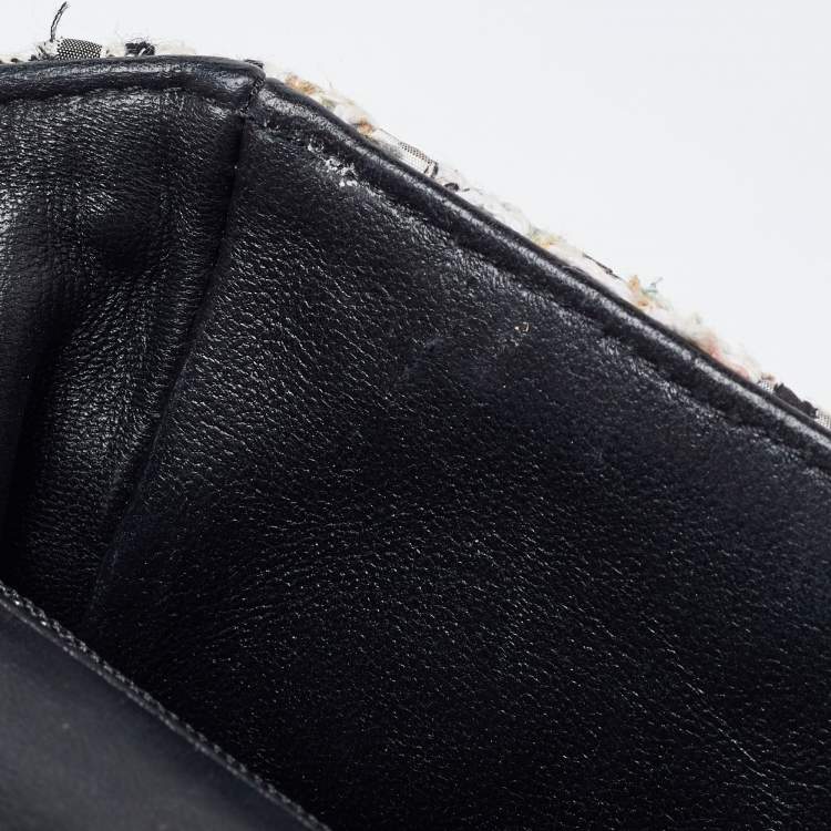 Pre Owned Chanel Multicolor Tweed New Mini Classic Single Flap Bag