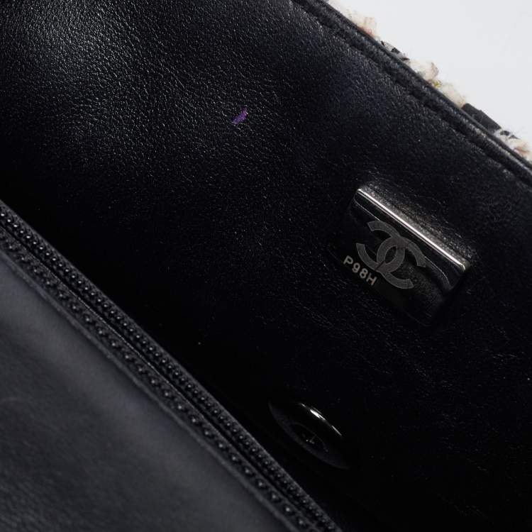 Pre Owned Chanel Multicolor Tweed New Mini Classic Single Flap Bag