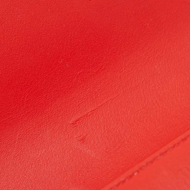 Pre Owned Chanel Red Stingray and Leather Small Boy Flap Bag