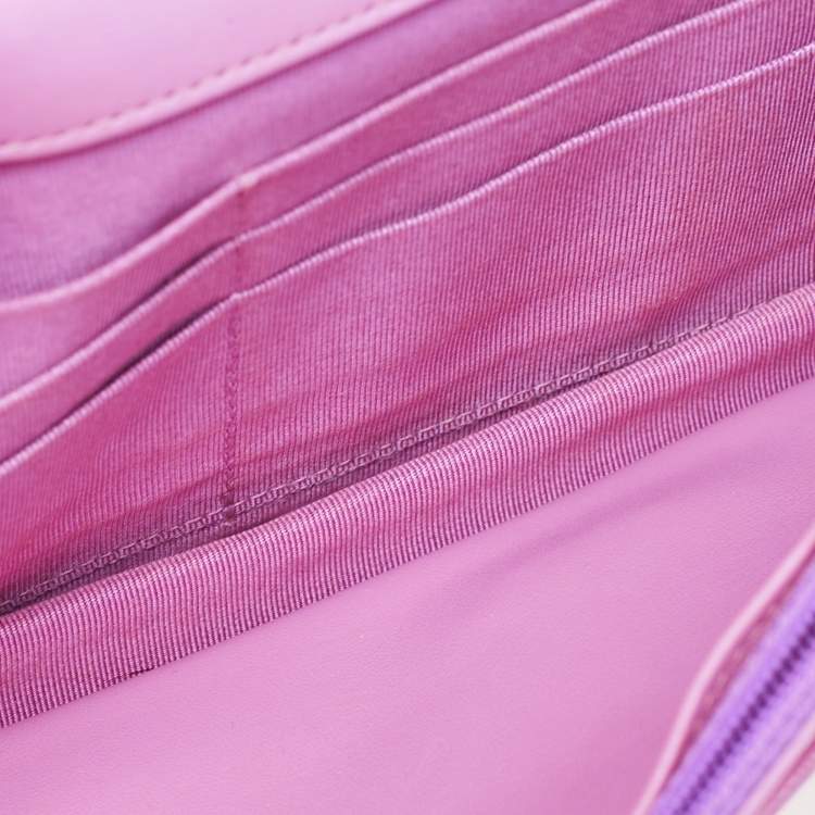 Pre Owned Chanel Purple Quilted Leather WOC Bag