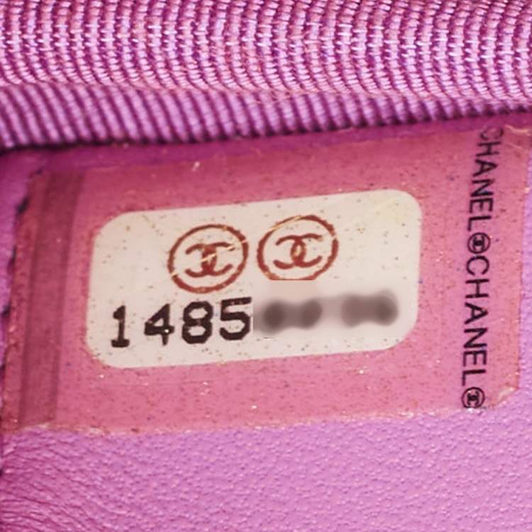 Pre Owned Chanel Purple Quilted Leather WOC Bag