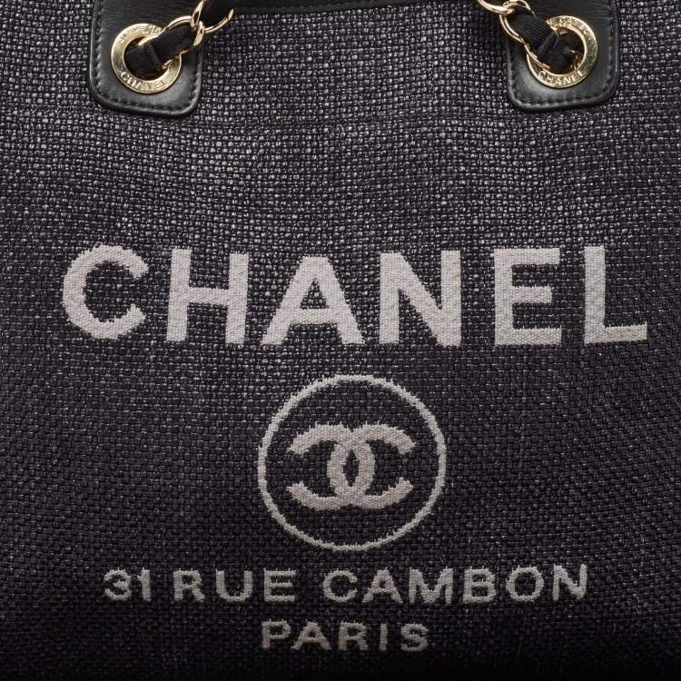 Pre Owned Chanel Black Raffia Large Deauville Tote