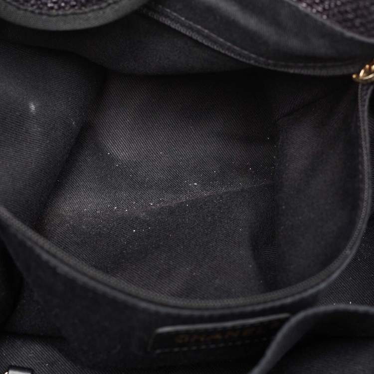 Pre Owned Chanel Black Raffia Large Deauville Tote