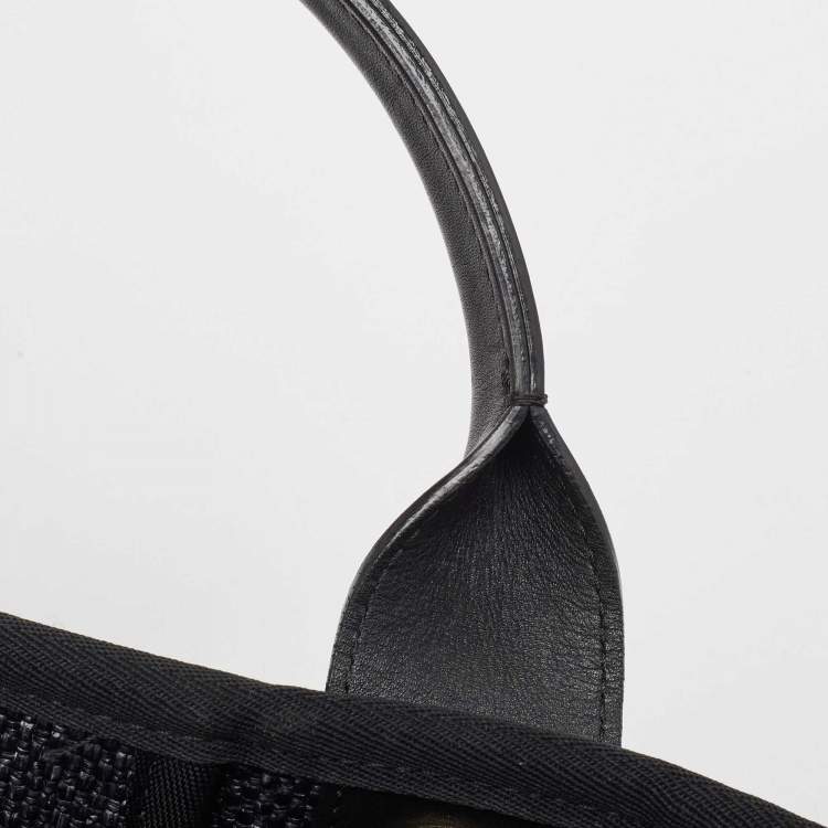 Pre Owned Chanel Black Raffia Large Deauville Tote