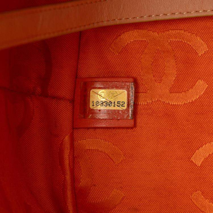 Pre Owned Chanel Orange Large Cambon Ligne Tote