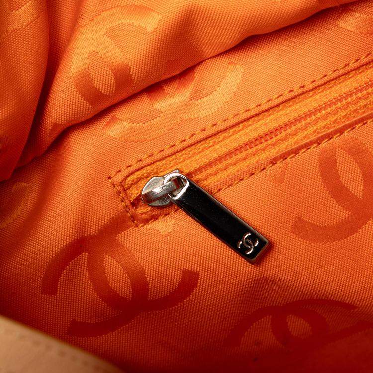 Pre Owned Chanel Orange Large Cambon Ligne Tote