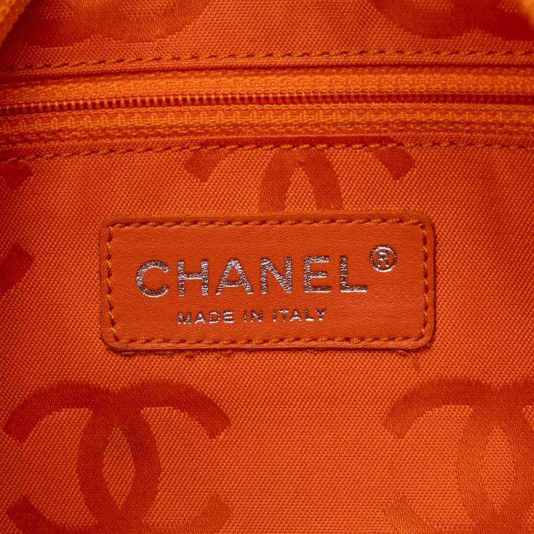 Pre Owned Chanel Orange Large Cambon Ligne Tote