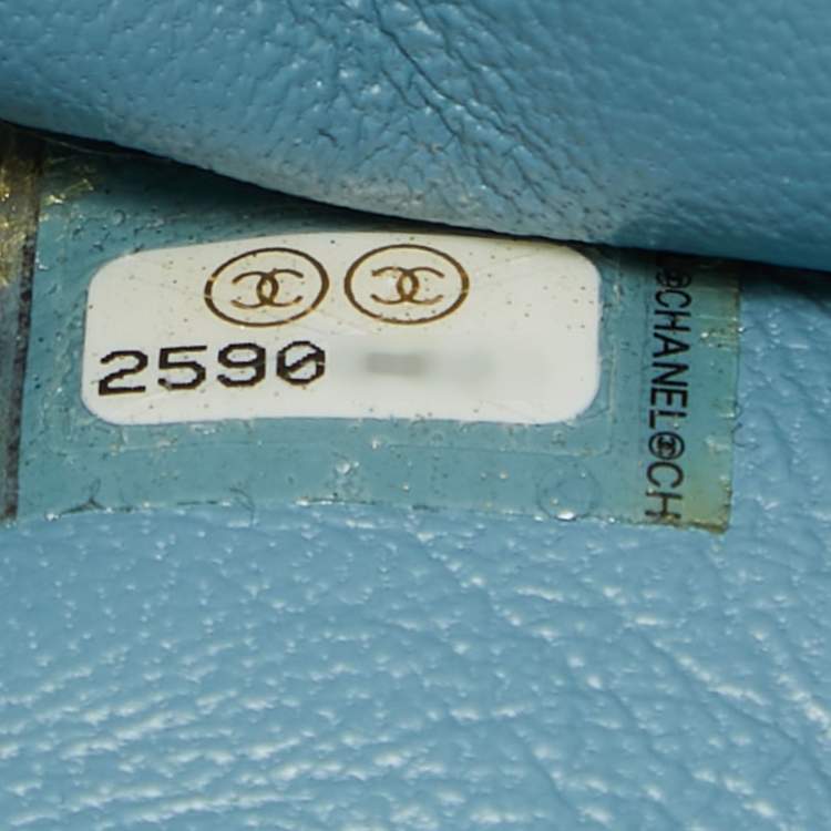 Pre Owned Chanel Light Blue Sequins Waterfall Belt Bag