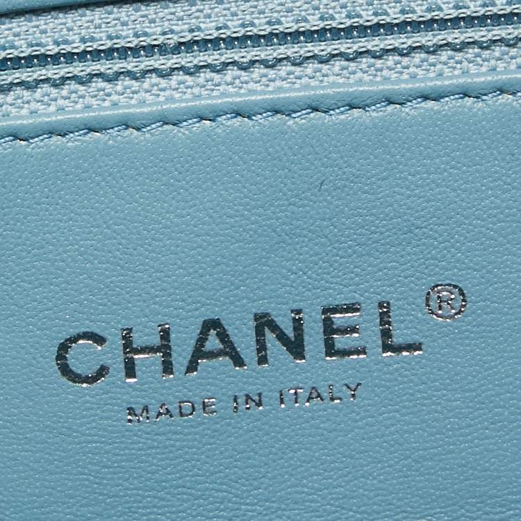 Pre Owned Chanel Light Blue Sequins Waterfall Belt Bag