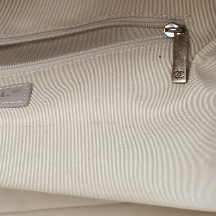 Pre Owned Chanel Metallic Grey Quilted Leather Airlines Round Trip Bowler Bag
