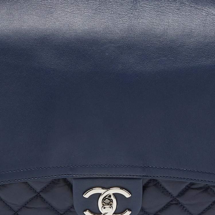 مملوكة مسبقًا Chanel Blue Quilted Aged Leather Flap Shoulder Bag