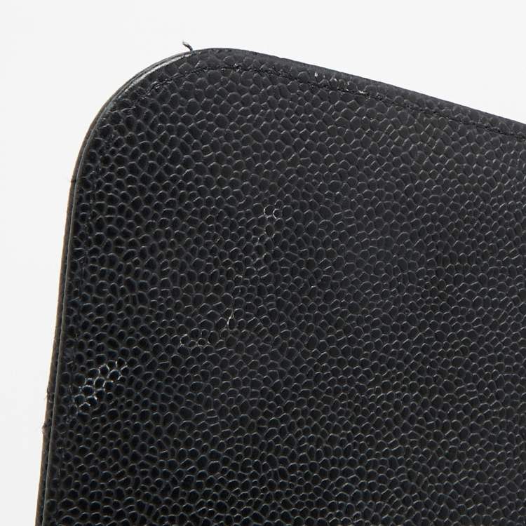 مملوكة مسبقًا Chanel Black Quilted Caviar Leather Jumbo Classic Double Flap Bag