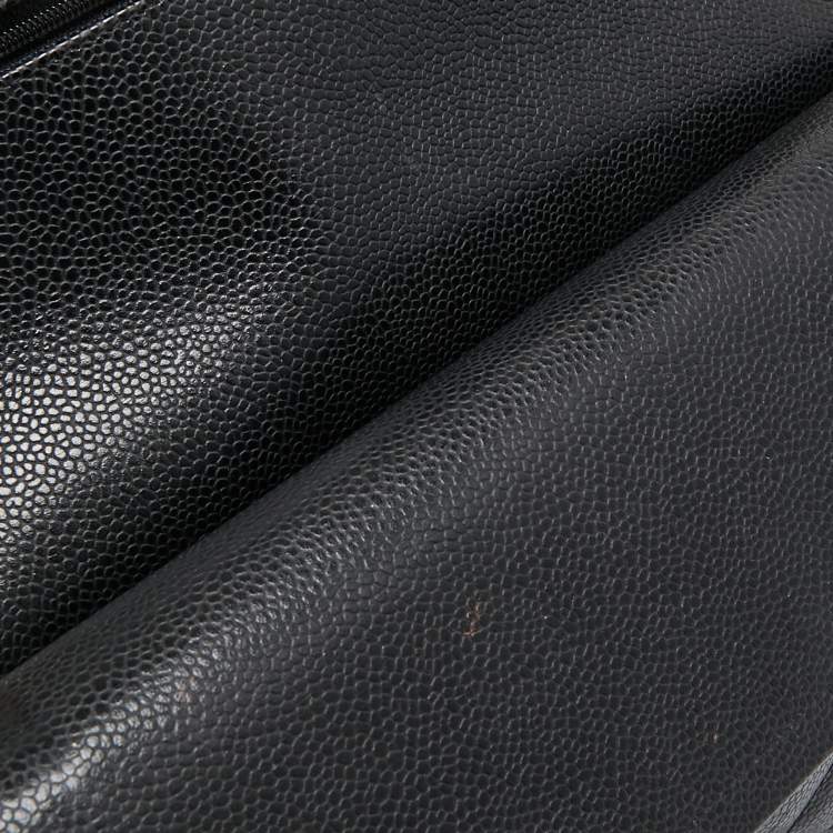 مملوكة مسبقًا Chanel Black Quilted Caviar Leather Jumbo Classic Double Flap Bag