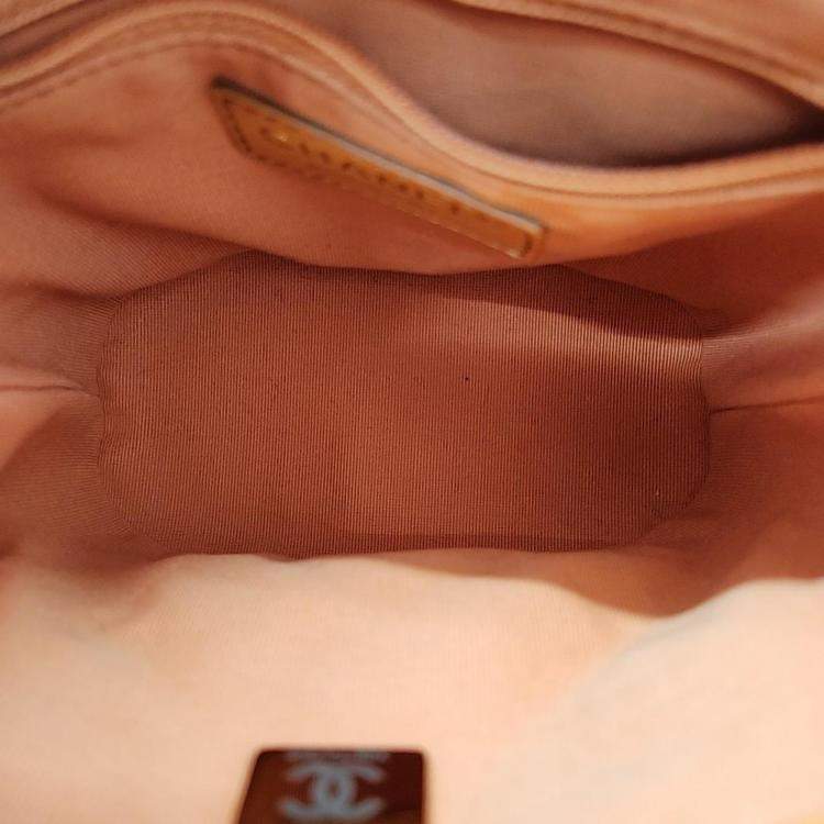 Pre Owned Chanel Orange Leather Small Backpack
