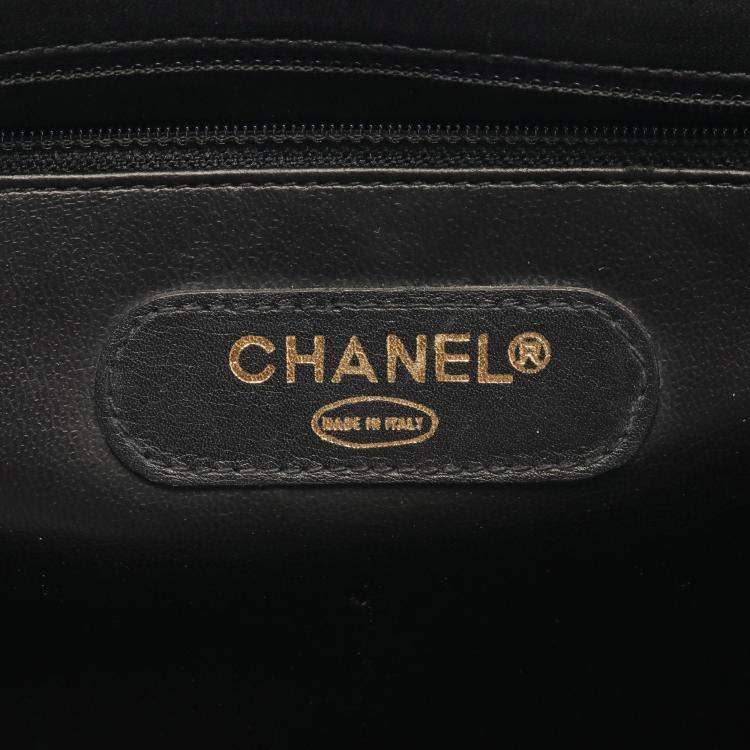 Pre Owned Chanel Bicolore Business bag Lambskin Black Gold hardware Vintage