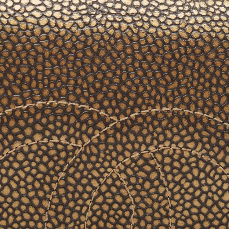 Pre Owned Chanel Gold Leather Timeless CC L Yen Wallet