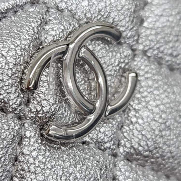 Pre Owned Chanel Silver Mini Bucket Chain Bag