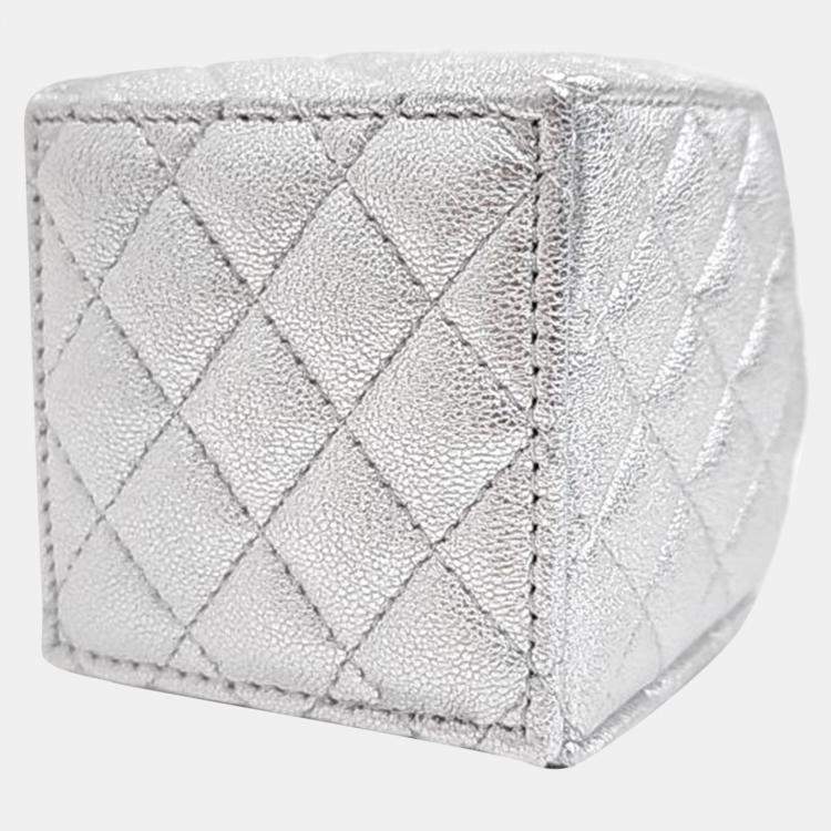 Pre Owned Chanel Silver Mini Bucket Chain Bag