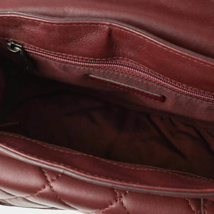 Pre Owned Chanel Burgundy Leather Paris-Salzburg Quilted Saddle Bag