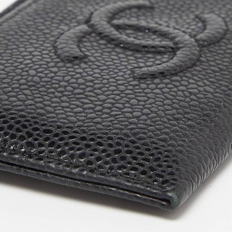 Pre Owned Chanel Black Caviar Leather CC Card Holder