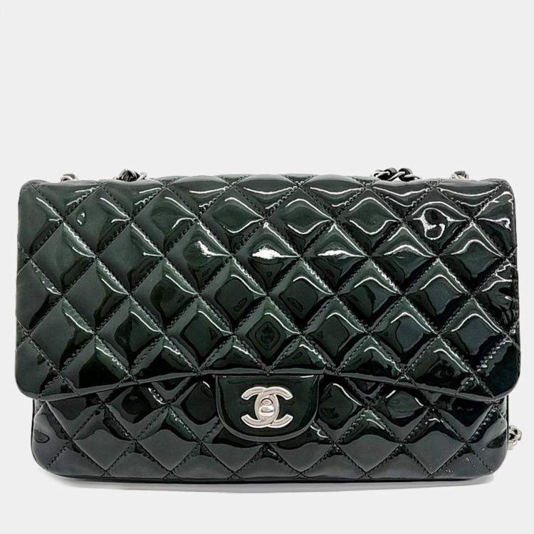 Pre Owned Chanel Green Tone Pendant Chain shoulder bag