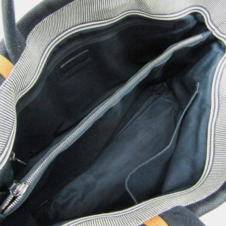 Pre Owned Chanel Blue/Brown Denim, Leather CC Tote Bag 