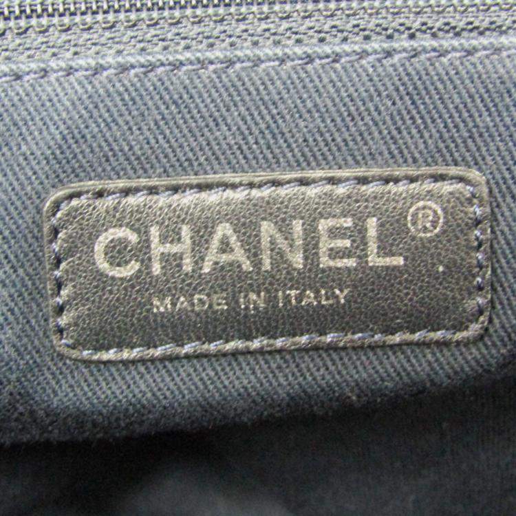 Pre Owned Chanel Blue/Brown Denim, Leather CC Tote Bag 