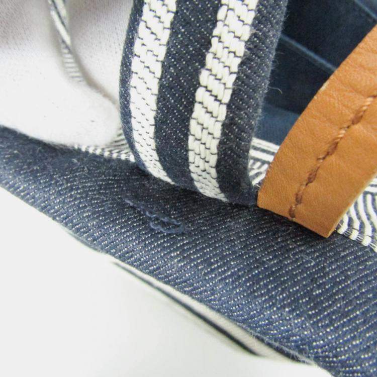 Pre Owned Chanel Blue/Brown Denim, Leather CC Tote Bag 