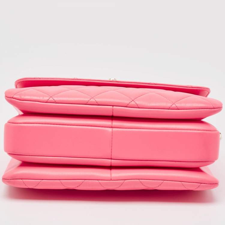 Pre Owned Chanel Pink Quilted Leather Small Trendy CC Top Handle Bag