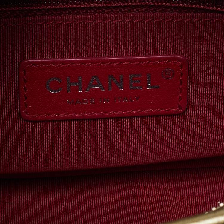 Pre Owned Chanel Gold Quilted Aged Leather Small Gabrielle Hobo