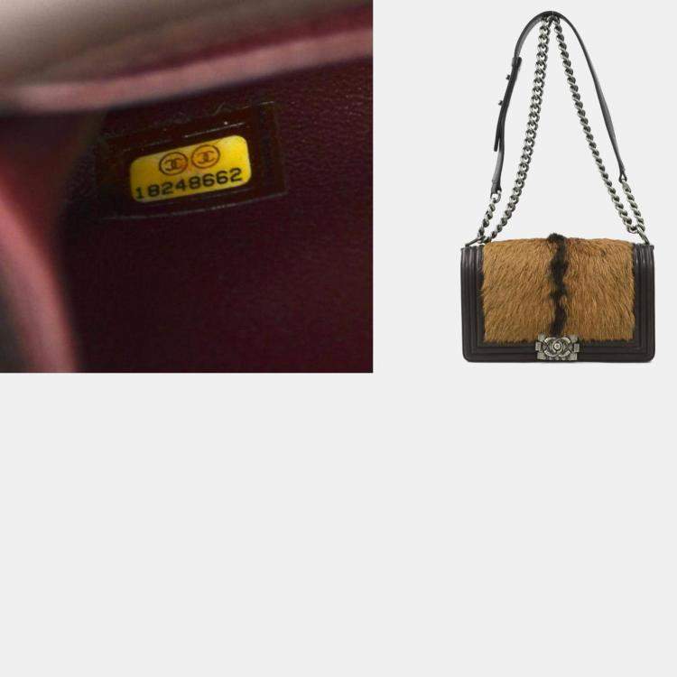 Pre Owned Chanel Brown Leather and Goat Hair Celtic Boy Bag