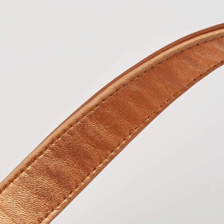 Pre Owned Chanel Bronze Quilted Patent Leather Medium Boy Flap Bag