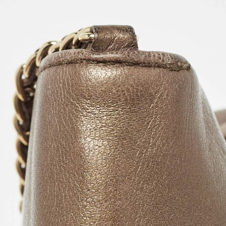 Pre Owned Chanel Olive Green Quilted Leather Reissue Lock Chain Clutch