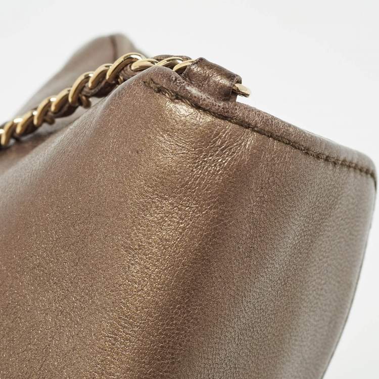 Pre Owned Chanel Olive Green Quilted Leather Reissue Lock Chain Clutch