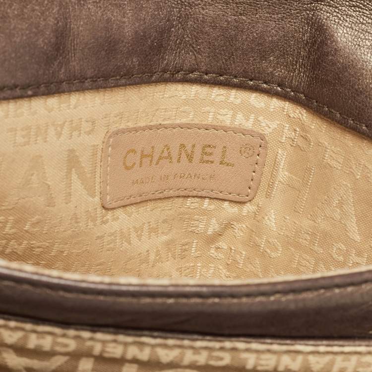 Pre Owned Chanel Olive Green Quilted Leather Reissue Lock Chain Clutch