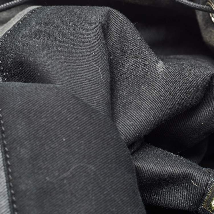 Pre Owned Chanel Dark Grey Denim Sequins Deauville Backpack