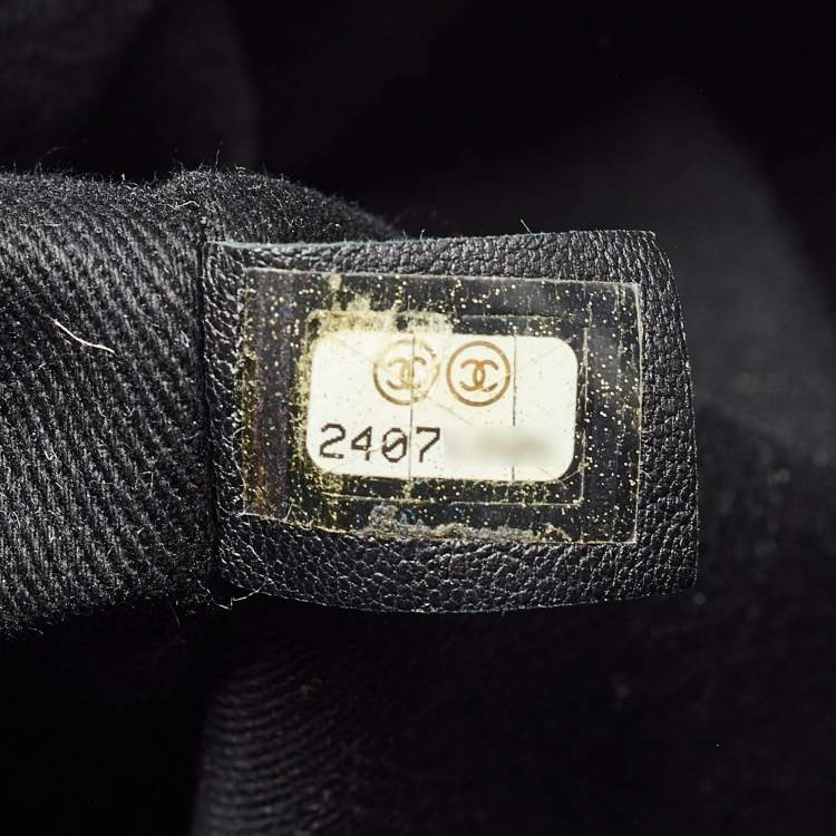 Pre Owned Chanel Dark Grey Denim Sequins Deauville Backpack