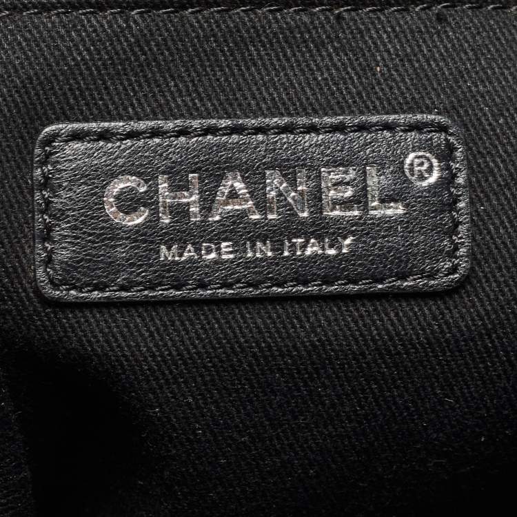Pre Owned Chanel Dark Grey Denim Sequins Deauville Backpack