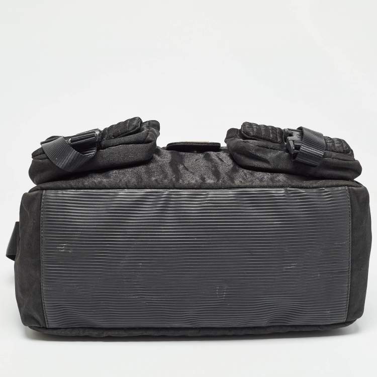 Pre Owned Chanel Black Cube Quilted Nylon Sports Ligne Messenger Bag