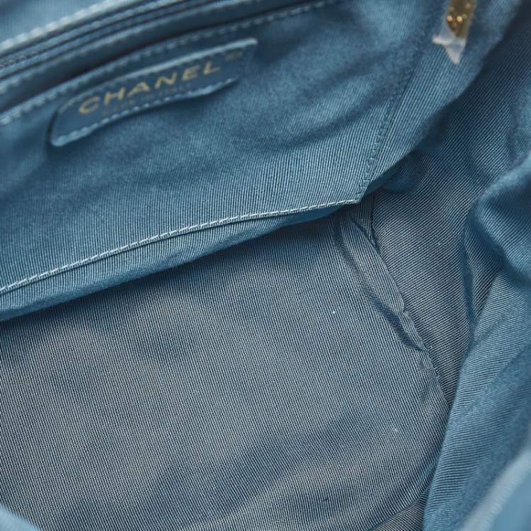 Pre Owned Chanel Light Blue Quilted Leather Small Urban Spirit Backpack