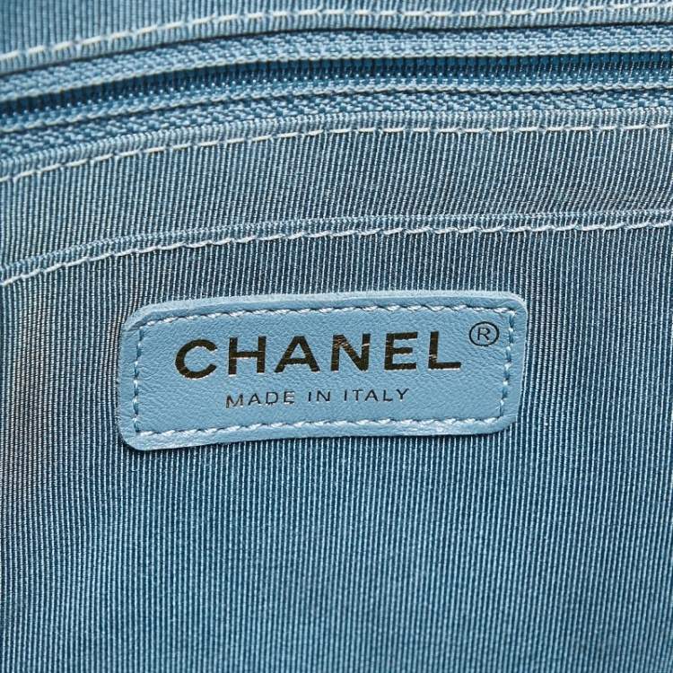 Pre Owned Chanel Light Blue Quilted Leather Small Urban Spirit Backpack