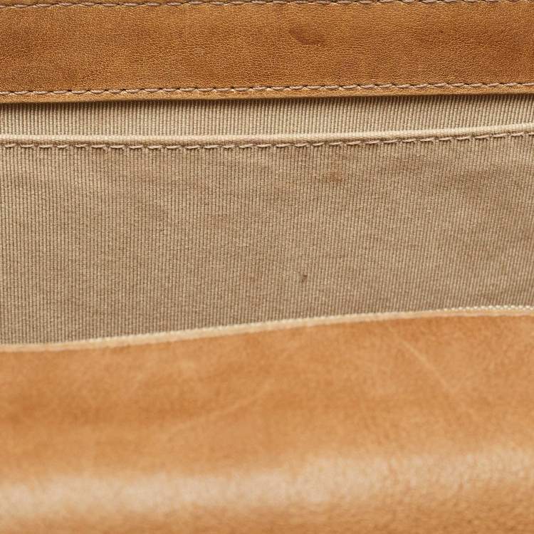 Pre Owned Chanel Brown Marble Effect Quilted Leather New Medium Boy Flap Bag